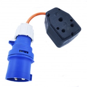 Male inline plug to janus 3 pin adaptor