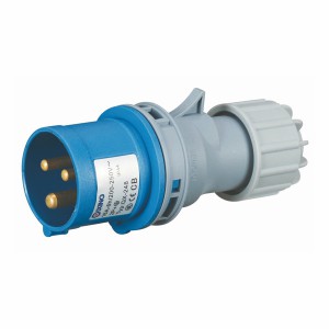 Male plug  inline  coupler 16A 230V 2P+E IP44